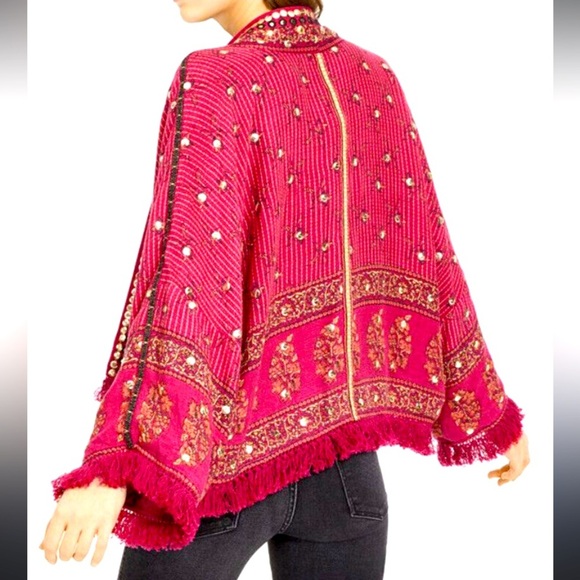 Embellished nwt ray of light sequin embroidered free people kimono L $240 fall - Picture 1 of 6